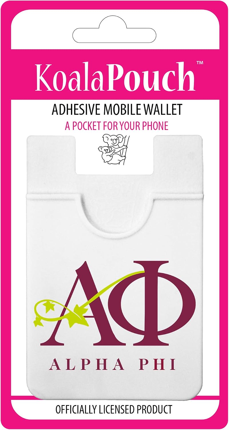 Sorority Shop Alpha Phi - Koala Pouch - Logo Design, Adhesive Cell Phone Wallet