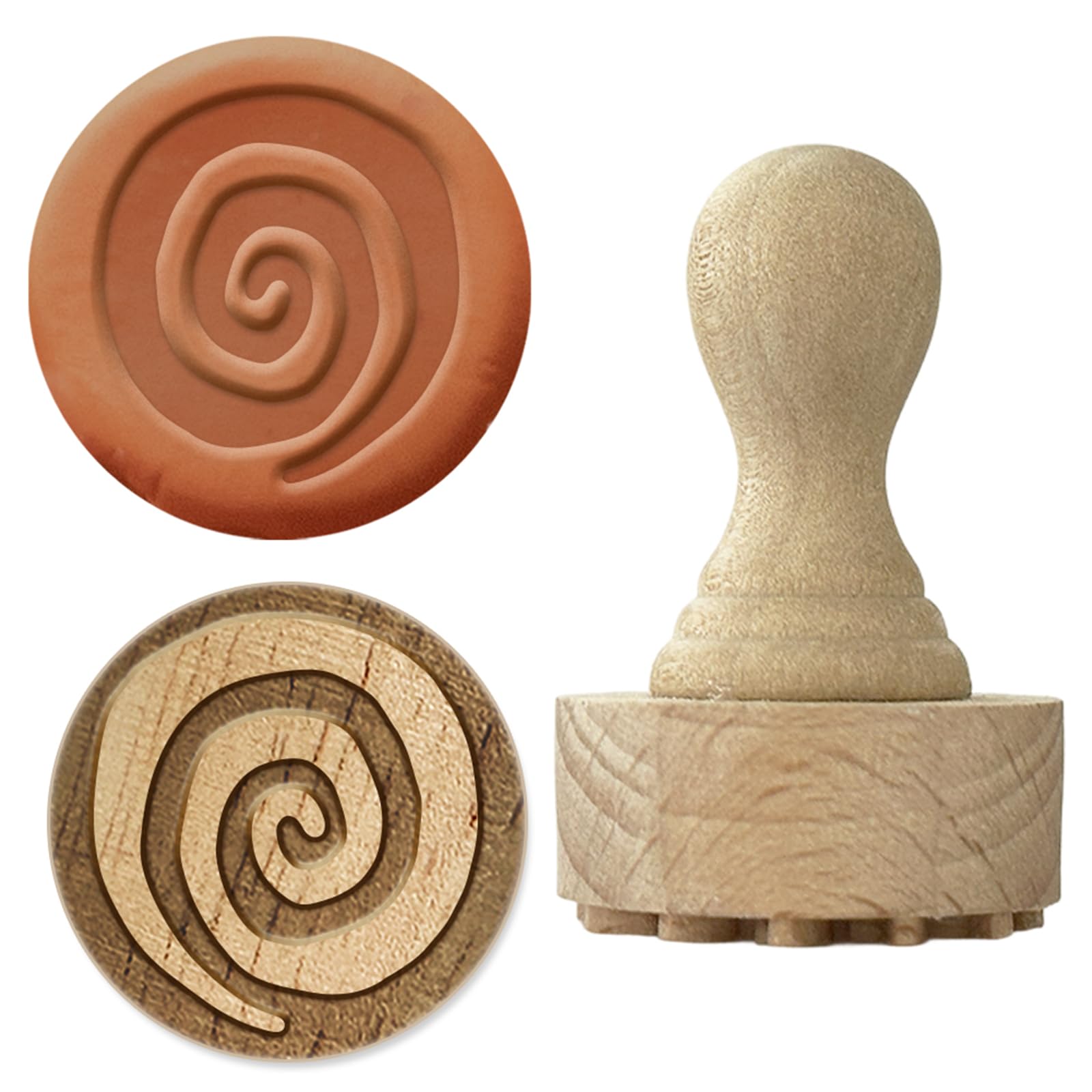 Tampons en bois rond en spirale de 2,5 cm pour scrapbooking