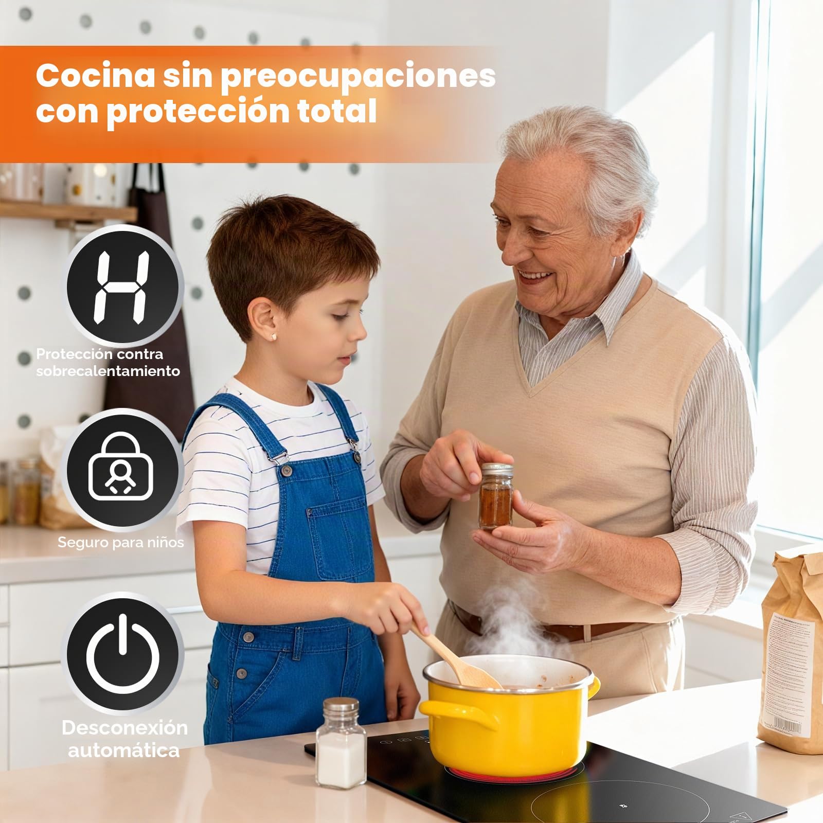 TopStrong - Placa vitrocerámica de 2 fuegos, placa de cocción eléctrica, empotrable 30 cm con control táctil, 3000 W, temporizador 99 min, bloqueo infantil