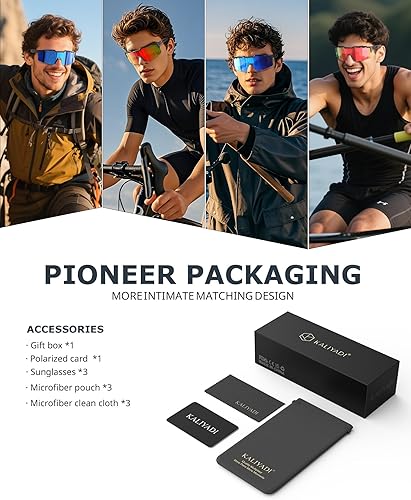 Miniatura 8 de KALIYADI Gafas de sol deportivas polarizadas para hombre, ciclismo, soles gafas de sol ligeras para correr, protección UV400, golf, pesca