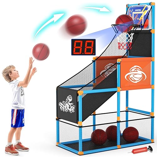 Handwell Arcade Basketball Game Set with Electronic Scoreboard&LED Light: Carnival