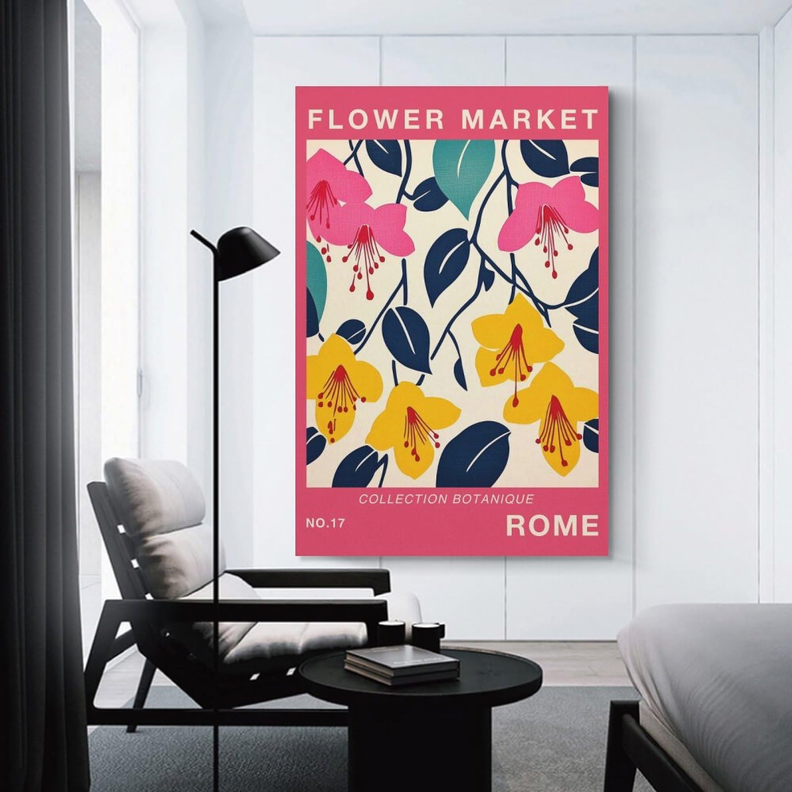 Junmoney Rome Flower Market Poster Canvas Art Print 20x30inch(50x75cm), for Feature Walls in Flats Or Modern Rooms, Ideal for Building A Coordinated Art Wall