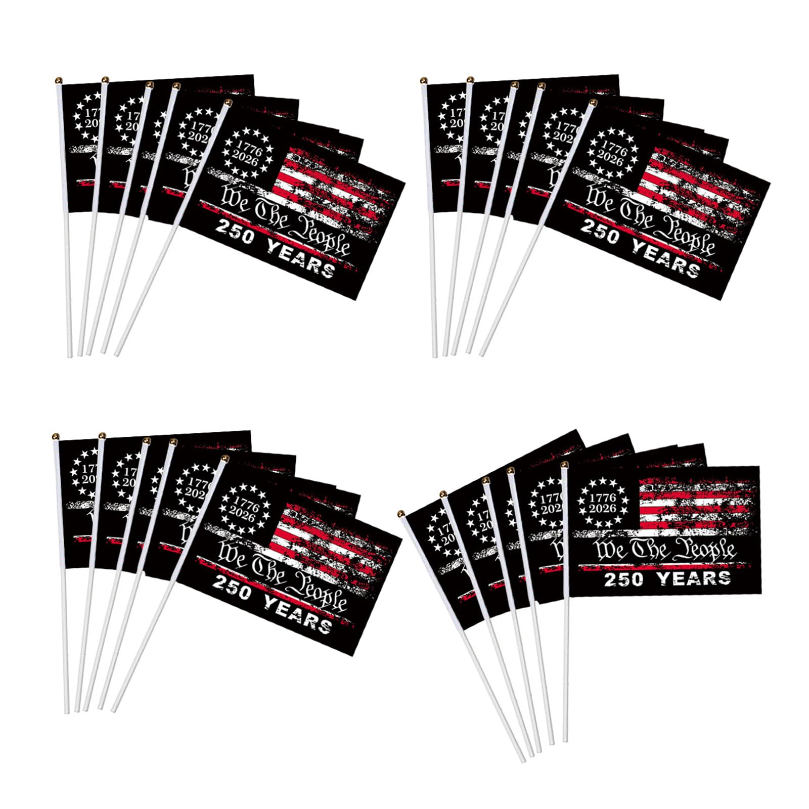 Tsophreniq 250 Anniversary Us Small Stick Flags 250 Year Anniversary Day Handheld Flag Patriotic Signs Hand Held Flag for Party Patriotic Americans Flags on Stick