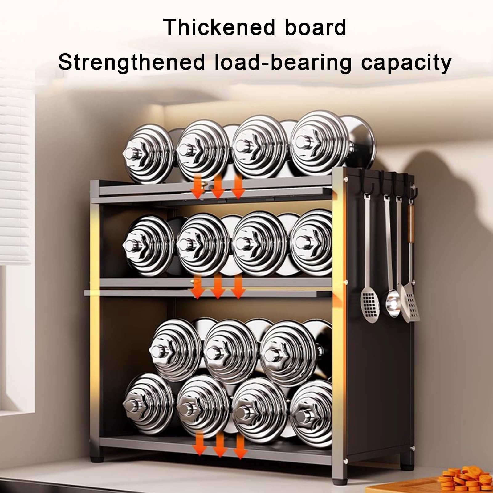 Küchenschränke, Kitchen Storage & Organisation, Lagerschränke, Mehrschichtige Lagerschränke, Badezimmerschränke, Geeignet für Küchen, Badezimmer, Wohnzimmer, Schlafzimmer(White,3 layers/50cm/20in)