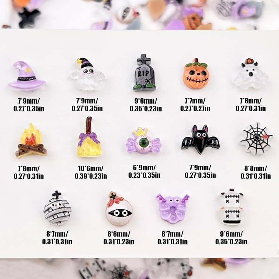 ネイルパーツ　ハロウィン　おばけ Amazon.co.jp: ネイルパーツ ハロウィン 100個セット 可愛い