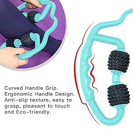 MZDXJ Cellulite Massage Tool Muscle Roller - Deep Fascia Massager & Dimpled Skin Remover for Legs, Thighs & Buttocks - Anti-Cellulite Roller, Smooth Skin, Pain Reliefs (Green Black-4 Wheel)
