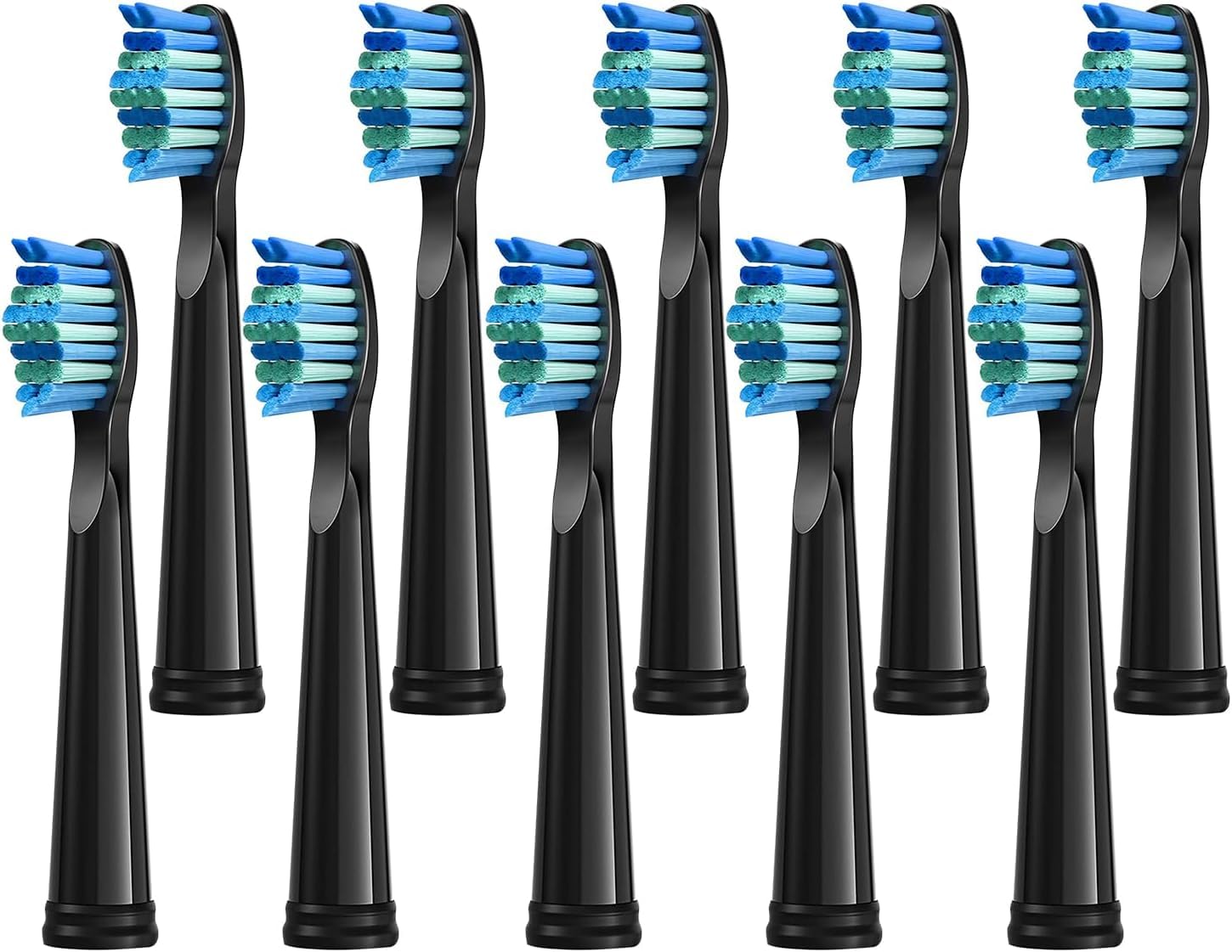 Photo 1 of 10 Pack Toothbrush Replacement Heads Compatible with Fairywill FW-D1/D3/D7/D8/507/508/551/917/959, ATMOKO, Gloridea, Sboly, WOVIDA, YUNCHI Sonic Electric Toothbrushes - White