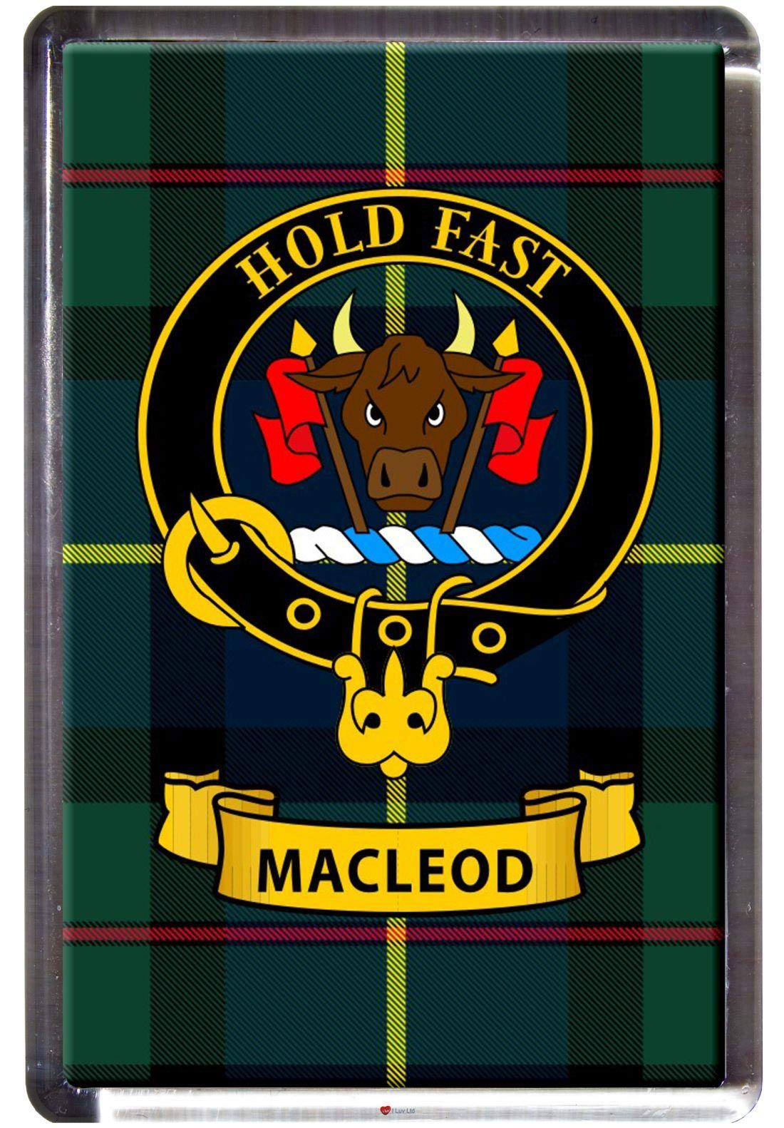 I Luv Ltd Macleod Clan Tartan Fridge Magnet With Scottish Clan Crest On Clear Acrylic Base