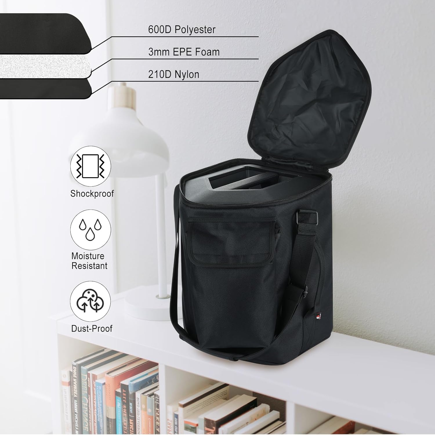 TXEsign Travel Carrying Case for Bose S1 Pro/Bose S1 Pro+, Slip Cover Case with Shoulder Strap &Accessory Pocket, Portable Carry Bag Holder w Handle Strap for Bose Speaker (Black) - Image 4