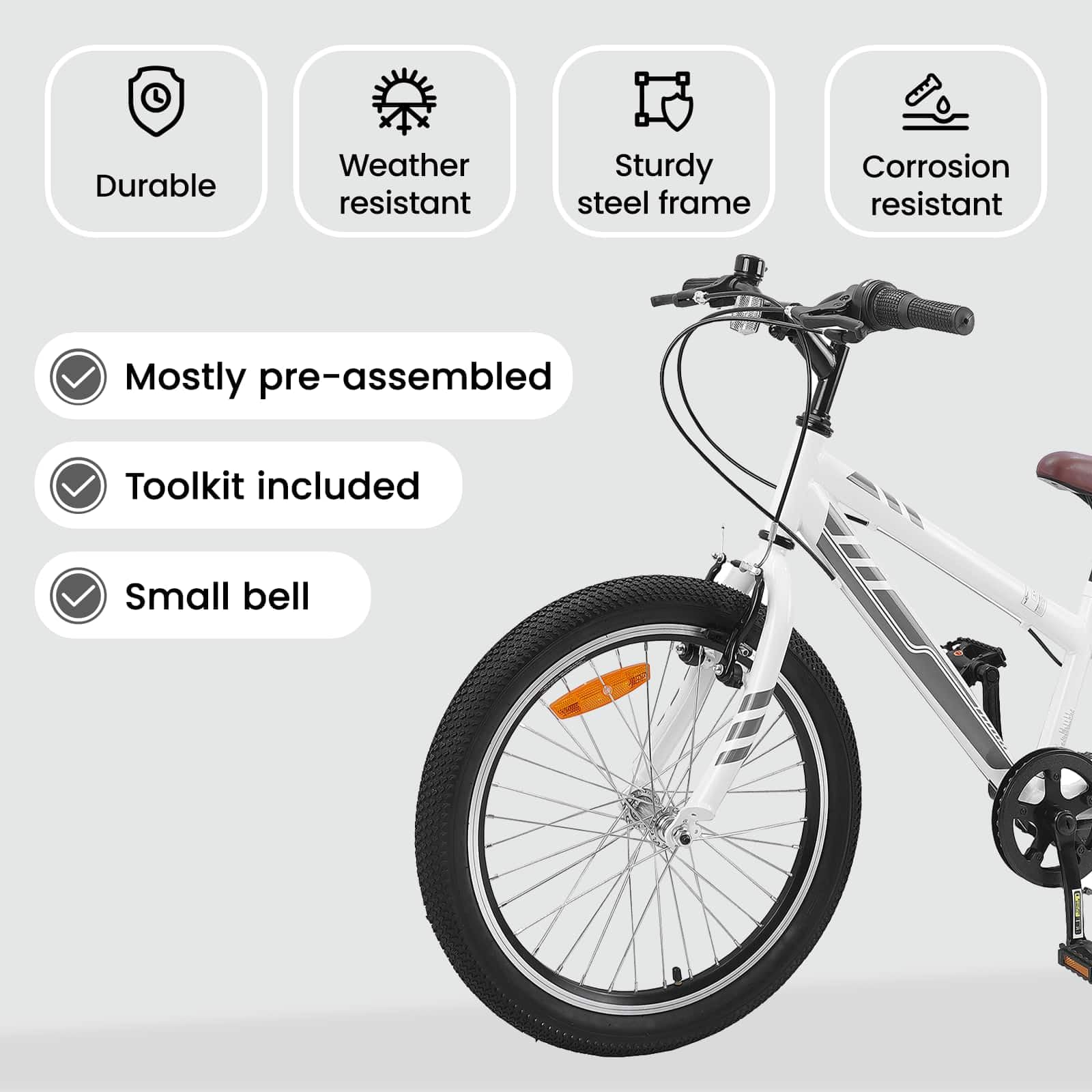 vidaXL Vélo de Montagne 24 Pouces 6-Speed pour Les 8-12 Ans Blanc, Guidons réglables, vélo de Montagne, Classique, vélo de Loisir, Cyclisme Tout Terrain, Fitness