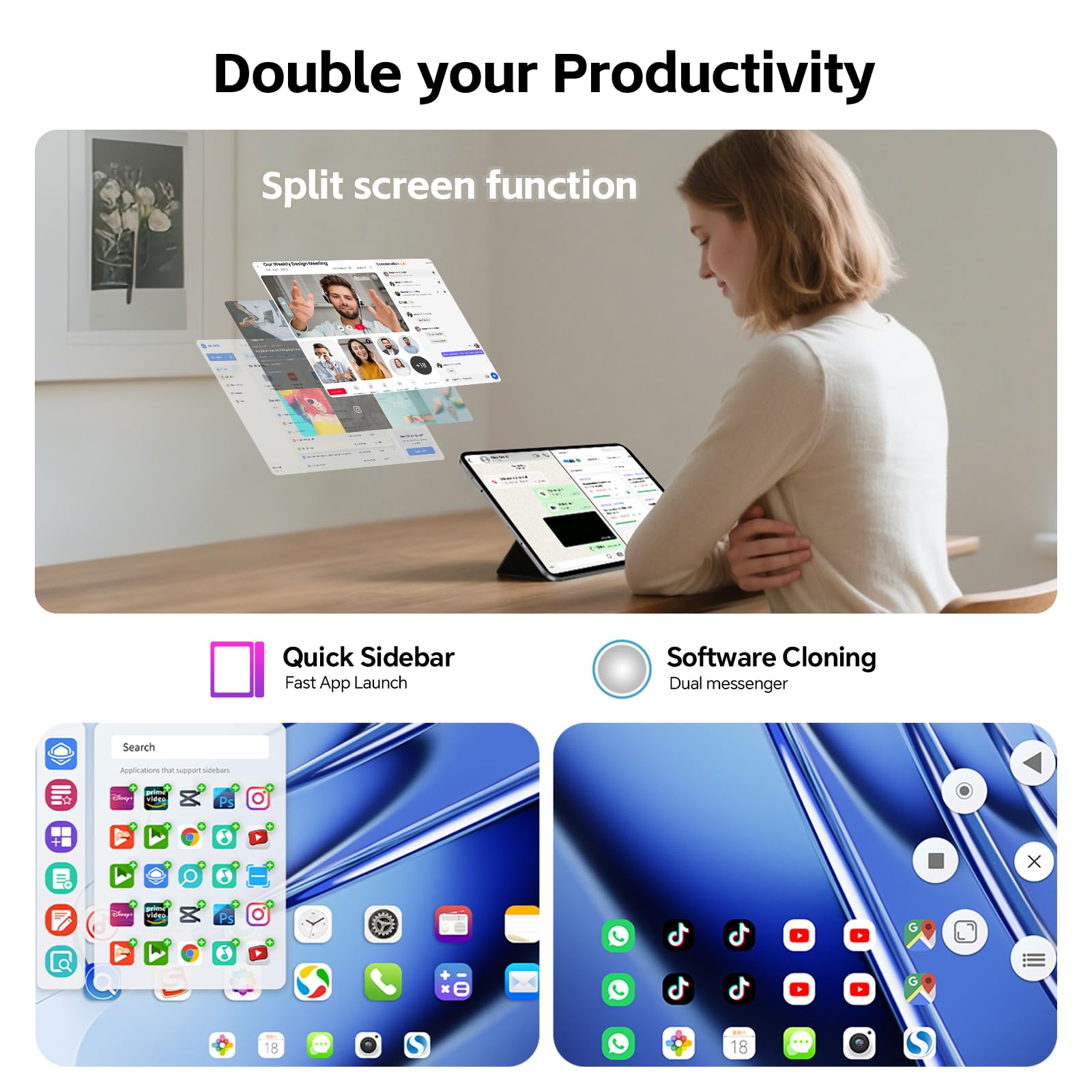 TECLAST Tablet 13,4 Zoll 120Hz Display, Android 16 Gaming Tablets T65CASE, 4G LTE Dual SIM, 26GB RAM+128GB ROM(4TB TF), GPS, Widevine L1, Gemini AI Tablets mit Tastatur, Hülle, Stift, OTG