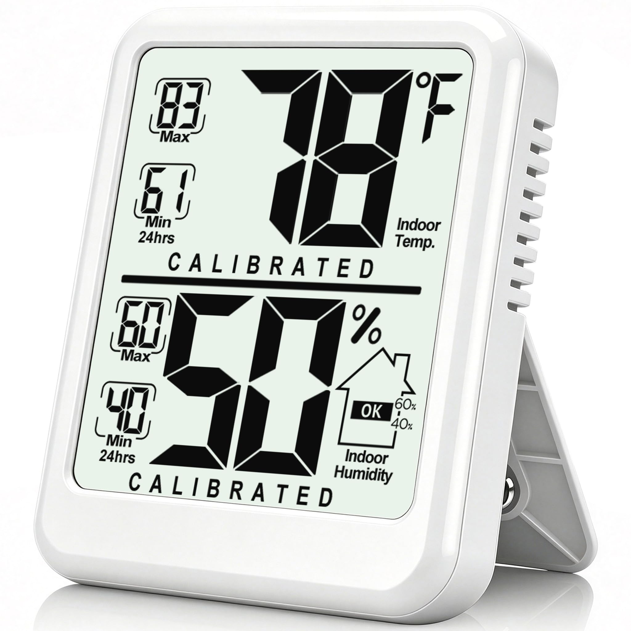 Antonki Room Thermometer, Digital Small Hygrometer Indoor Thermometer Humidity Gauge, Temperature Humidity Meter with Max/Min Record Monitor Sensor for Home, Plants - Battery Included-image-11