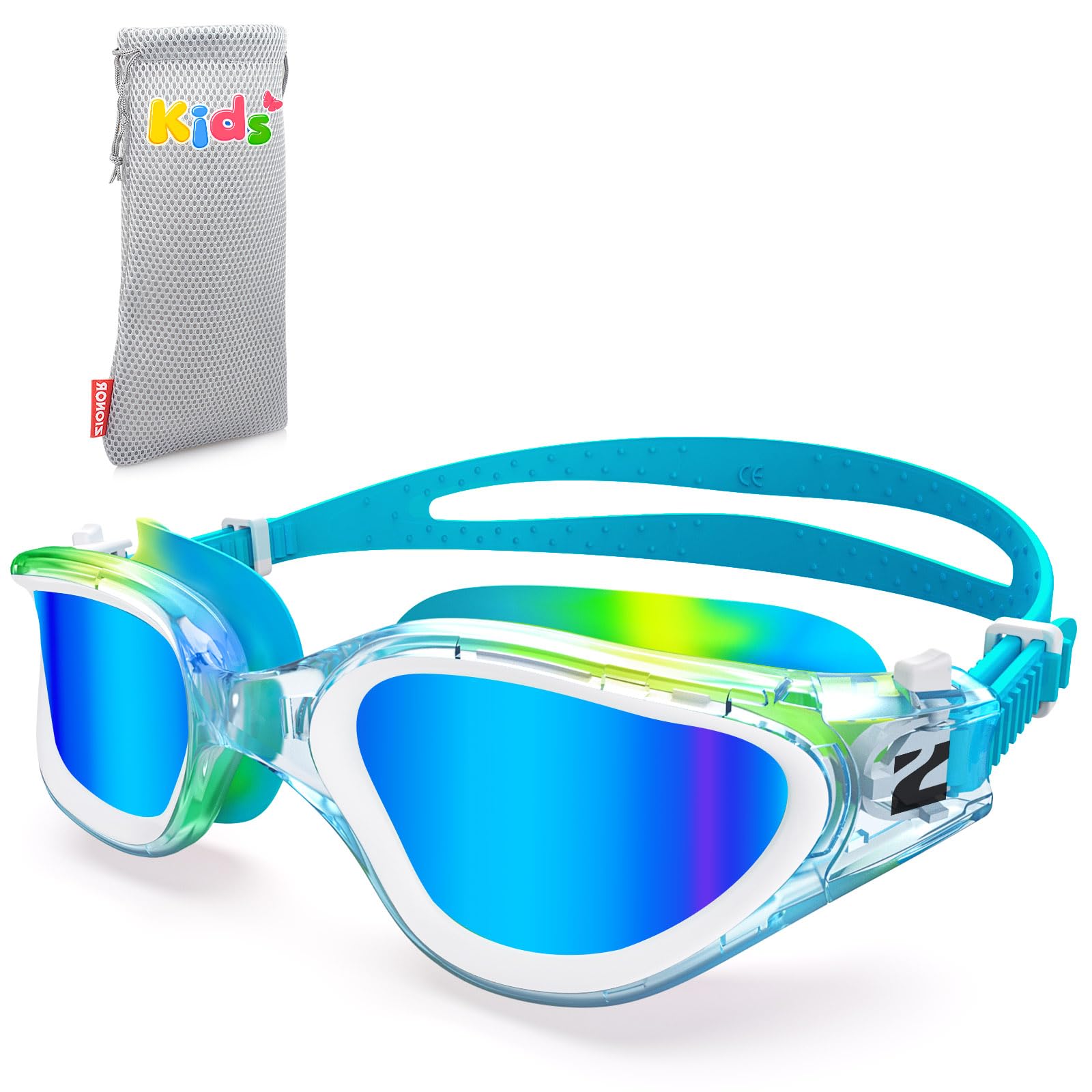 ZIONOR Schwimmbrille Kinder, G1MINI ULTRA Polarisiert Komfortabel Kinder Schwimmbrille, Anti Nebel UV-Schutz Schwimmbrille für Mädchen und Jungen (Jahre 3-14)