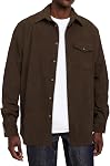 Men's Button Down Corduroy Shirts Casual Long Sleeve Shacket Jackets with Flap Pocket