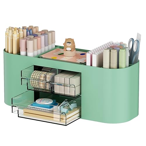 Marbrasse Organisateur de Bureau avec 3 Tiroirs,Porte-Stylos Multifonctionnel,Rangement Bureau et