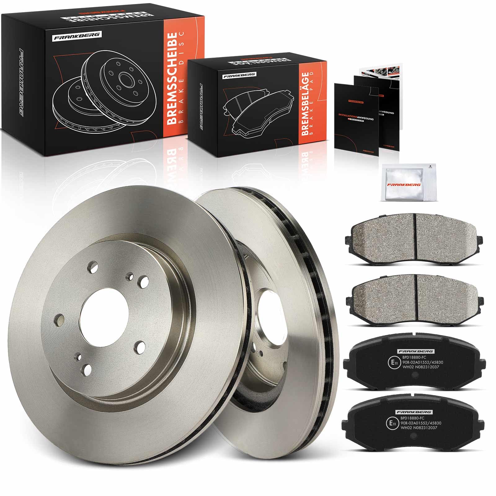 Frankberg 2 disques de frein + 4 plaquettes de frein | GJYB3323ZB, G2YD3323Z; Compatible avec: