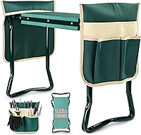 KVR Upgraded Garden Kneeler & Seat: Thick Widened EVA Pad, 330lb Heavy Duty Foldable Stool w/ 2 Tool Pouches - Gardening Gift for Seniors, Women, Men