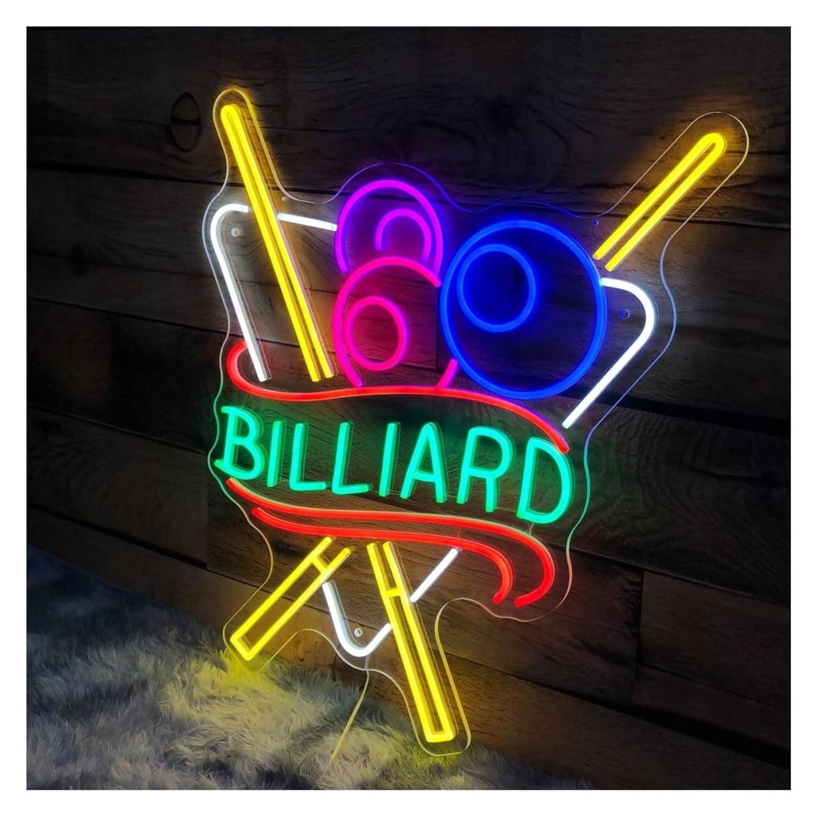 Luce al neon da biliardo adatta per sala , studio, parete 48 cm x 57