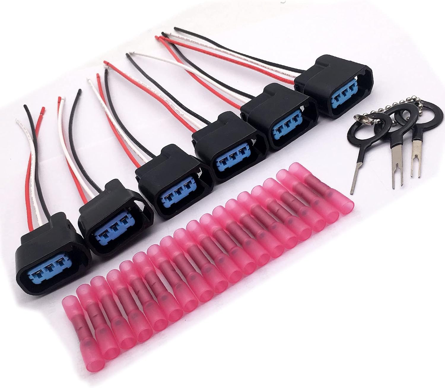 6pcs set Ignition Coil Connector plug socket Compatible with Acura Honda Accord Odyssey Pilot Riggeline 3.0L 3.5L V6 Engine