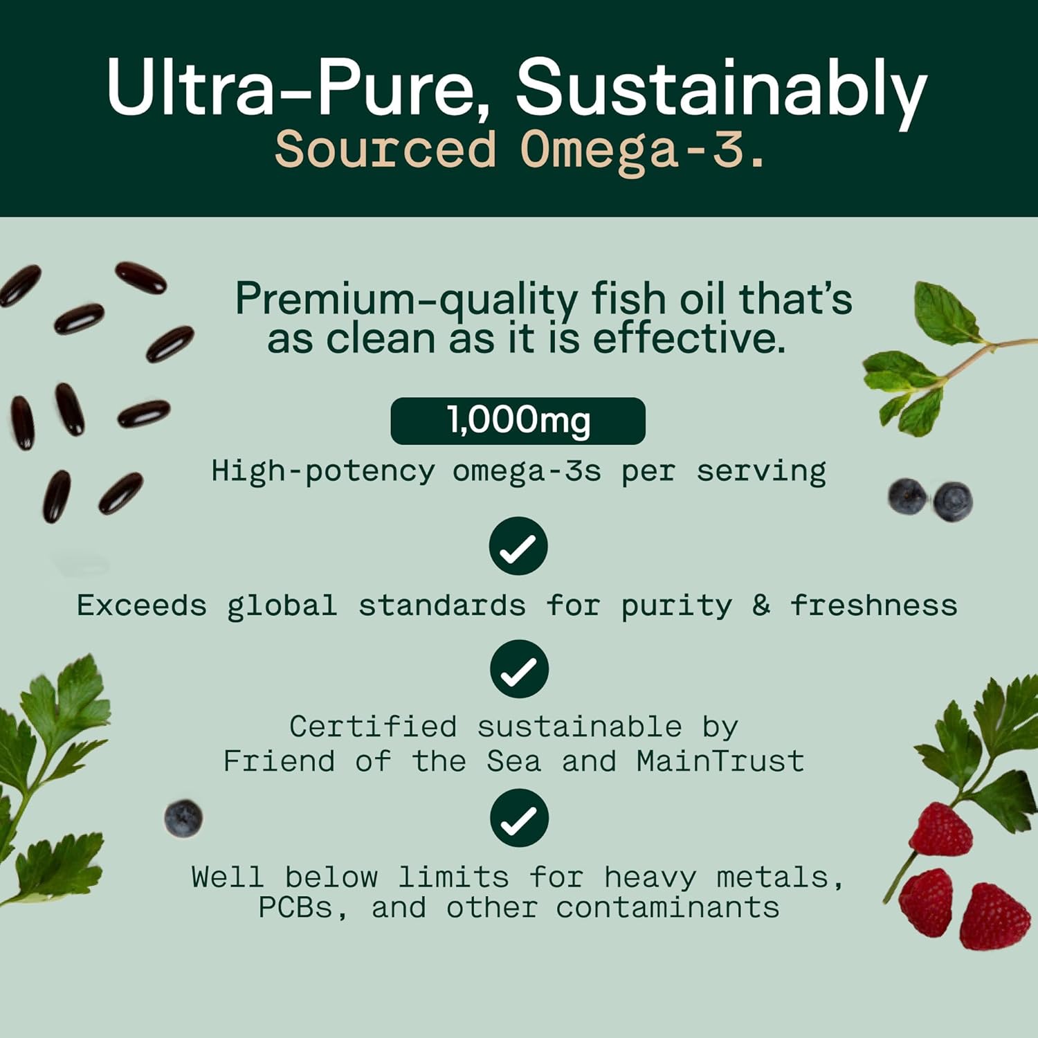 Adapt Naturals Omega 3 Fish Oil Supplement with Bioavailable Curcumin & Black Seed, 1500mg Fish Oil EPA DHA Omega 3 Fatty Acids to Support Joints, Muscles & Heart | Unflavored - 30 Days Supply - Image 6