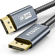FEDUS STRYKER-XY 4K DisplayPort to DisplayPort Cable 1.2 (DP to DP) 1.5 Meter 4K@60Hz, 2K@144Hz Braided Male to Male Cord, Display Port Wire Cord for Gaming Monitor, PC,GPU,RTX 4090,Desktop,Projector