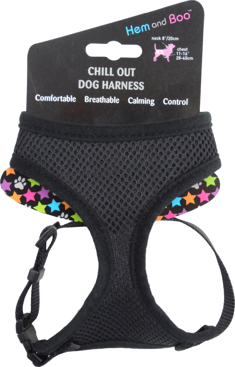 Hem and Boo Soft Mesh Harness, X- Small, Black