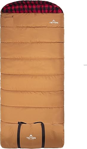 TETON Sports Saco de dormir Deer Hunter saco de dormir cálido y cómodo ideal para acampar incluso en estaciones frías marrón cierre derecho marrón