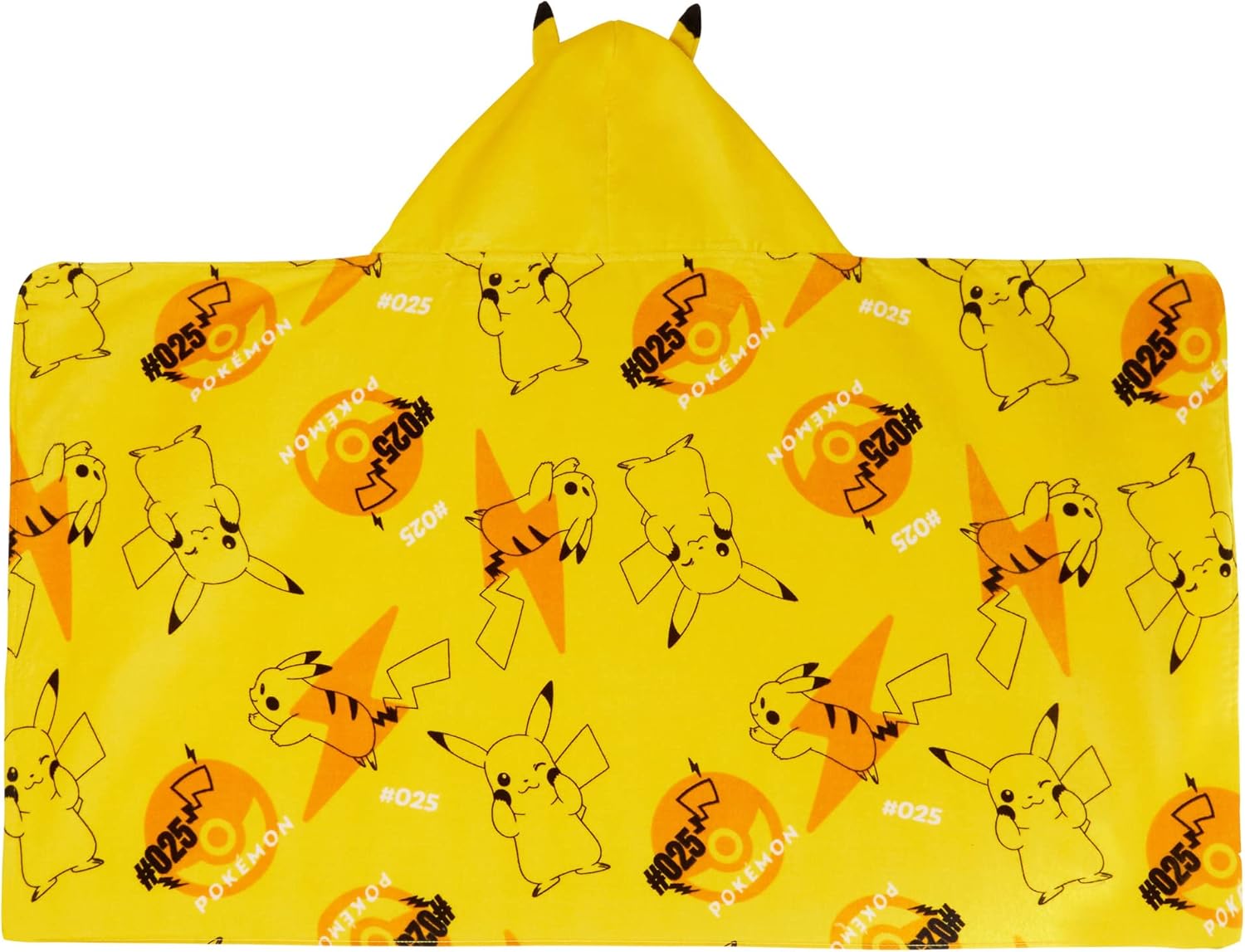 Pokémon Pikachu Hooded Towel 100% Cotton Kids 3D Ears Dress Up Pikachu Poncho Beach Bath Towel Swimming Wrap