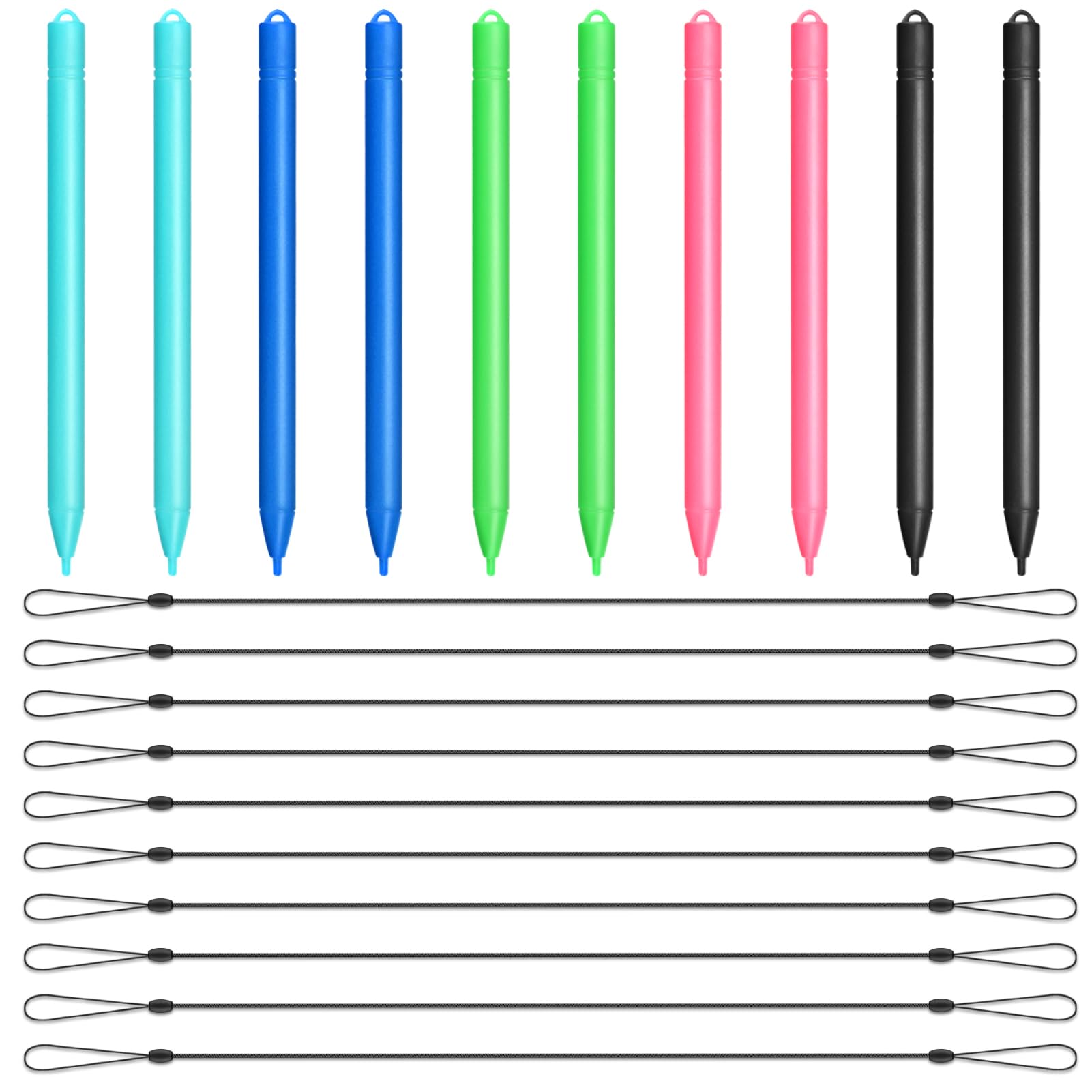 Replacement Stylus Drawing Pen with Elastic Cord for Kids Pens with Anti-Lost String Lanyard for LCD Writing Drawing Pads LCD Writing Tablet Styluses and Ropes 3+(10 Pack)-image-4