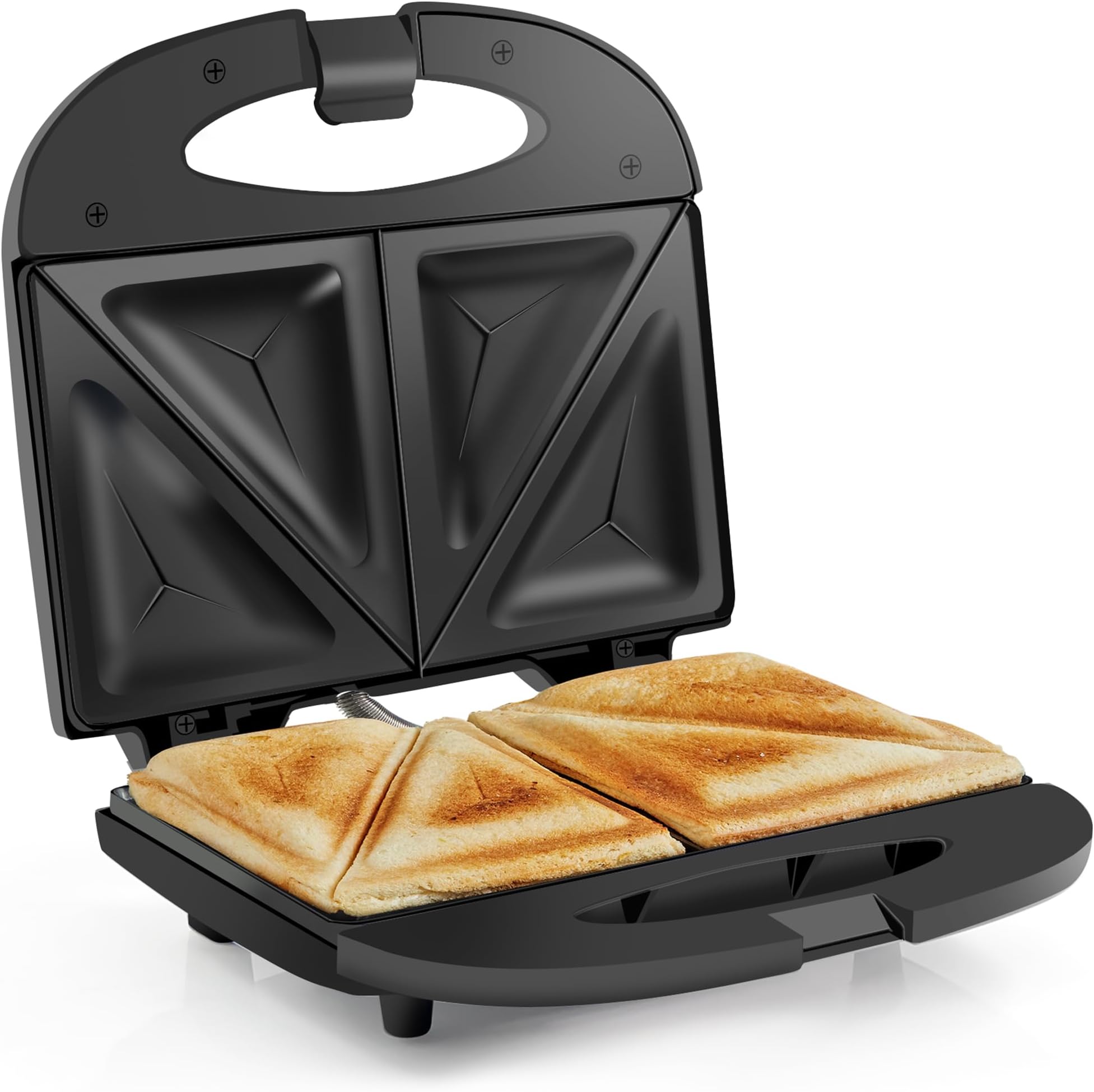 Elite Gourmet ESM2207# Sandwich Panini Maker Grilled Cheese Machine, Tuna Melt Omelets Non-stick Surface, 2 Slice, Black