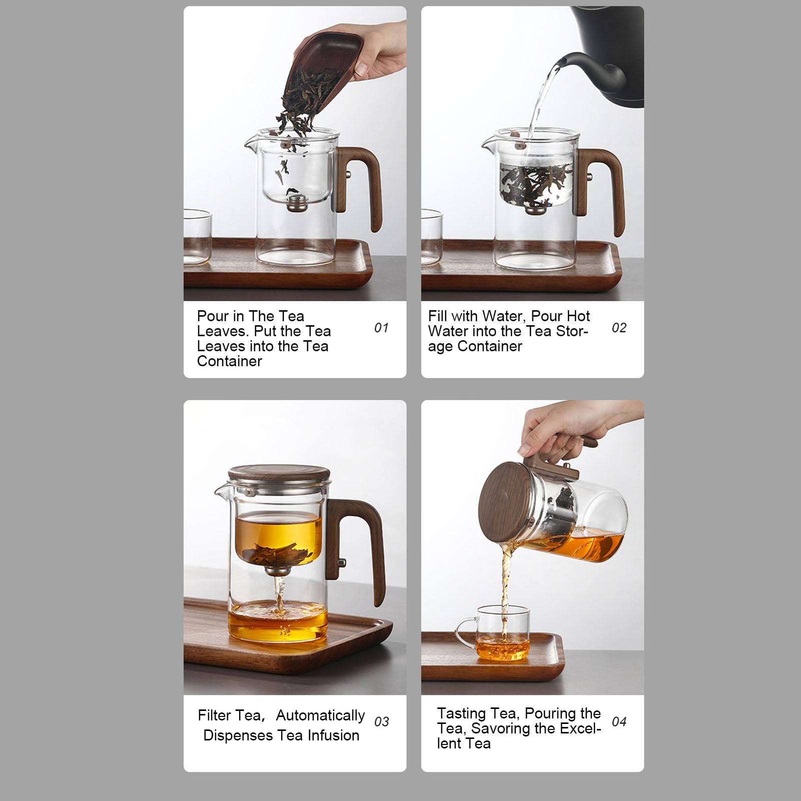 Fockety Magnetische Teekanne mit Tee-Ei für Losen Tee, 1,5 Liter, für Teezubereitung (FY520D)
