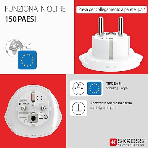 Miniatura 4 de Skross Adaptador de viaje del mundo a Europa, blanco