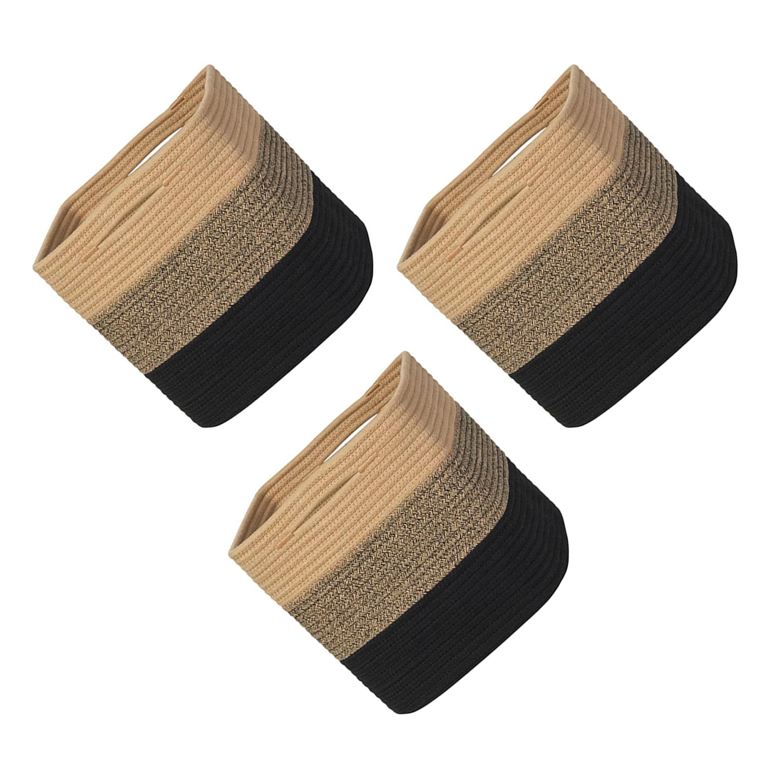EXQIOUR Of 3 Natural Fiber Baskets Ideal Use for Wardrobe Shelves and Closet Organization Nursery Storage Basket
