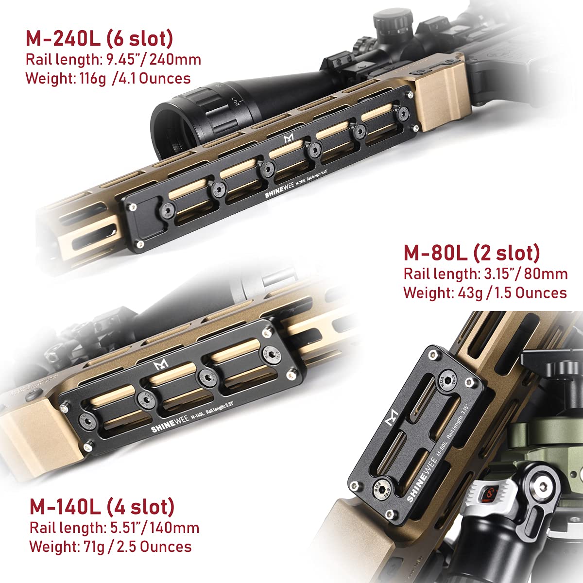 MLOK Arca Rail Tripod Mount Adapter, for Rifle Tripod Ballhead Quick