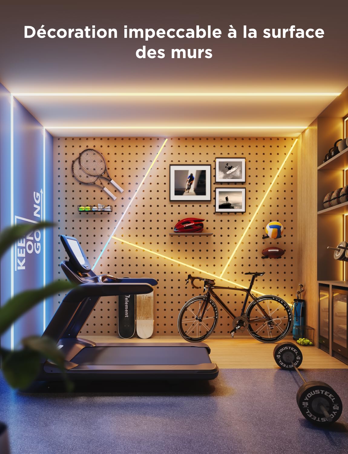 Govee COB Bande Lumineuse LED Pro, Bande Lumineuse Intelligente Compatible avec Alexa, Google Assistant et Matter, Lumière RGBICW avec Blanc Chaud, Changement de Couleur, pour Chambre à Coucher