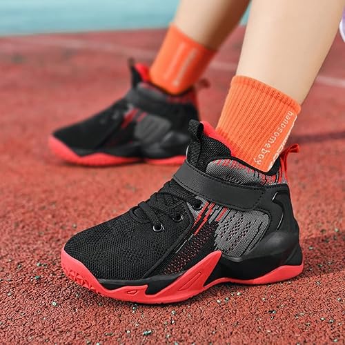 Miniatura 4 de AIDEUX Zapatos de baloncesto para niñas camisetas altas para niños y niñas preescolares tenis de baloncesto deportivos para correr