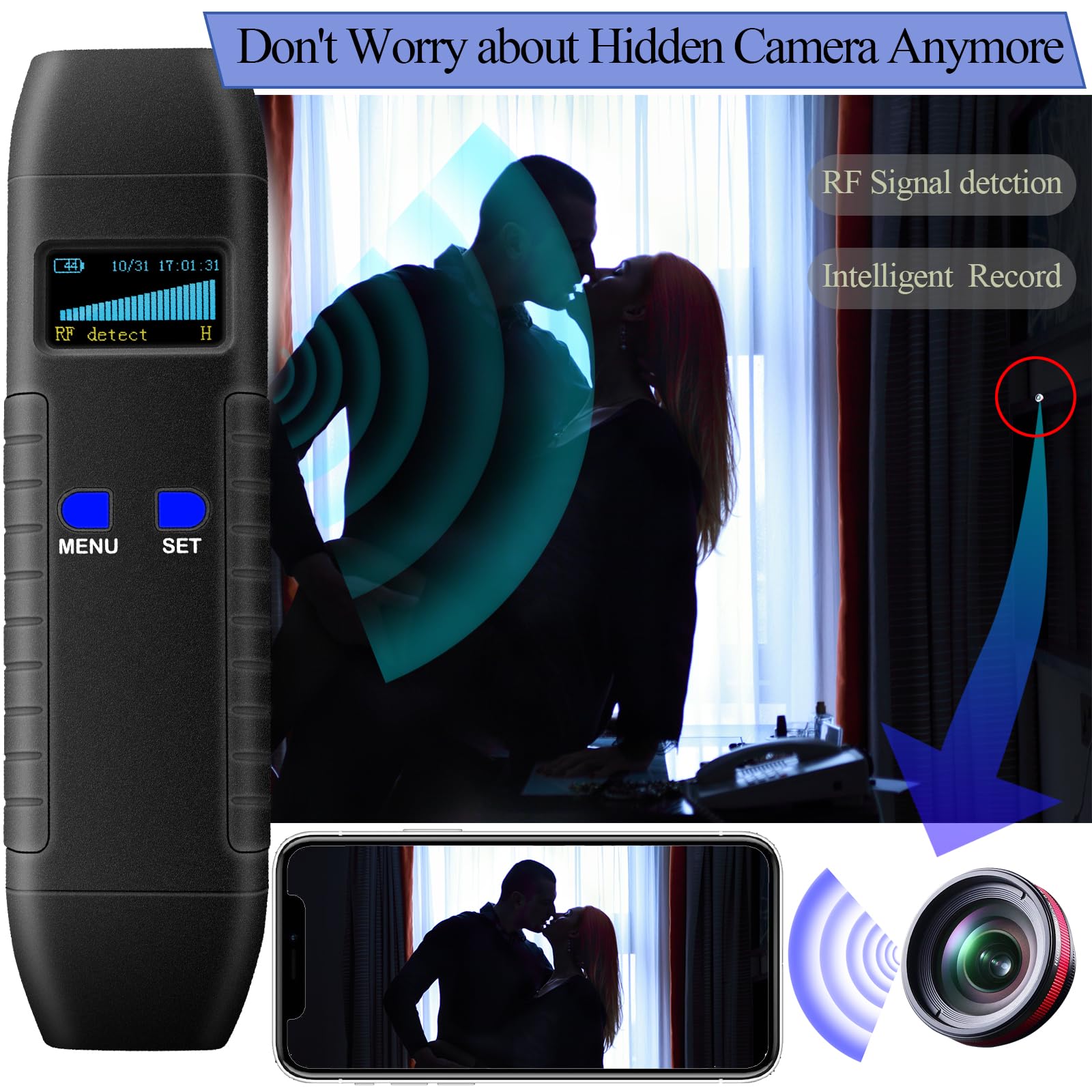 Hidden Camera Detector GPS Tracker RF Bug Sweeper - Dettaglio