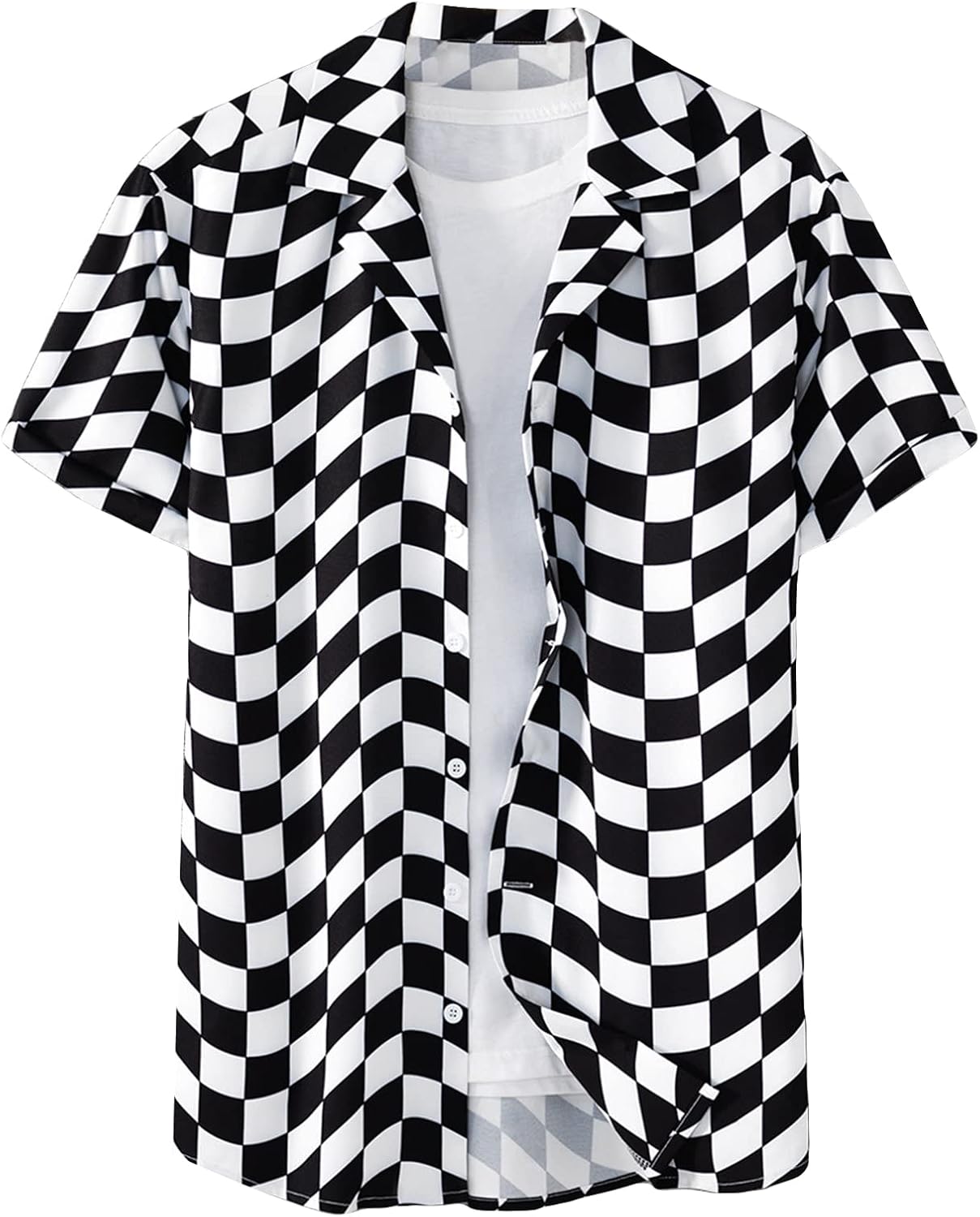 Milumia Men's Floral Button Down Hawaiian Shirt Lapel Neck Short Sleeve Aloha Beach Shirts