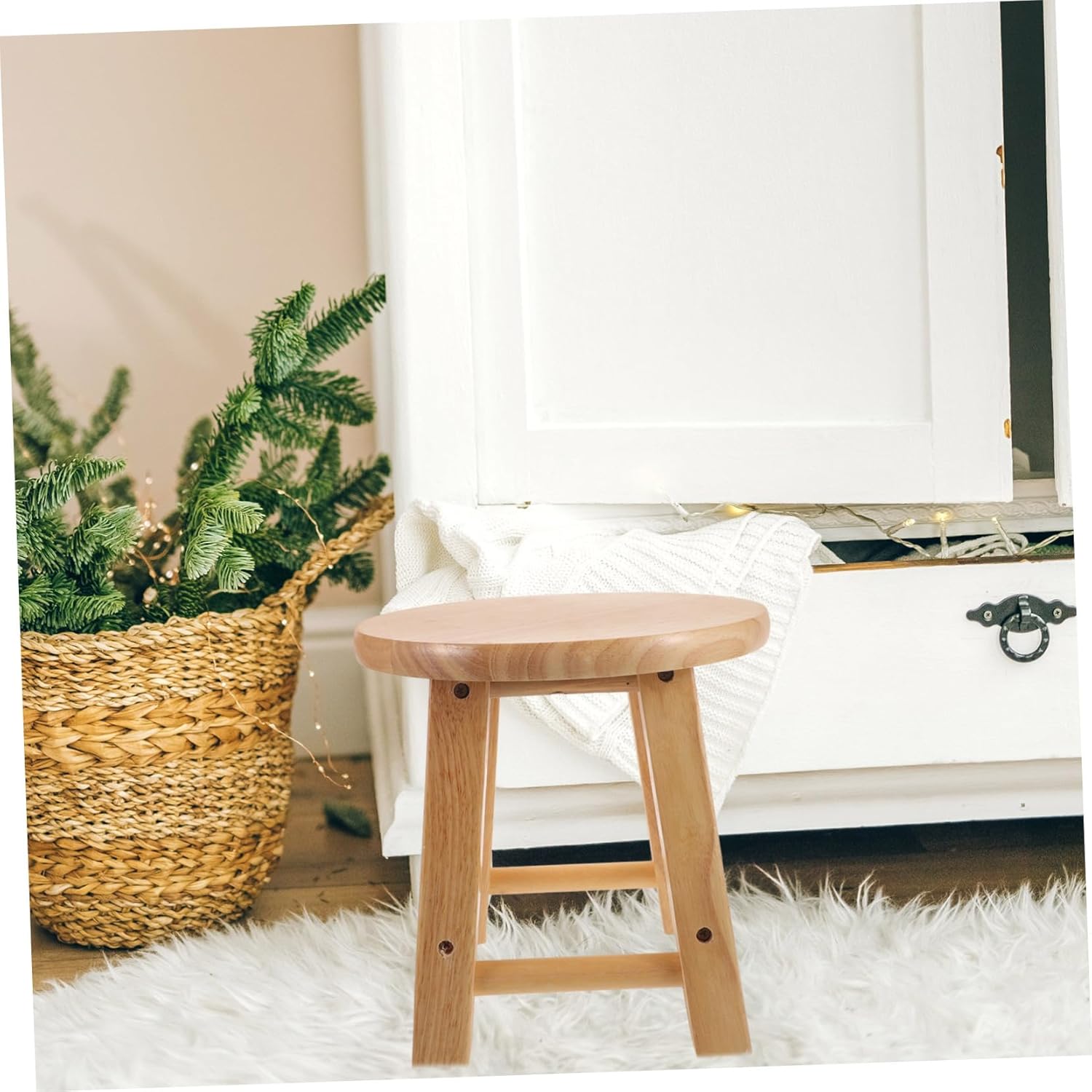 Wood Step Stool for Boy Girl and Adults Sturdy Wooden Foot Stool for Bathroom Entryway and Kitchen Compact Design for Easy Storage and Mobility Durable Solid Wood Construction