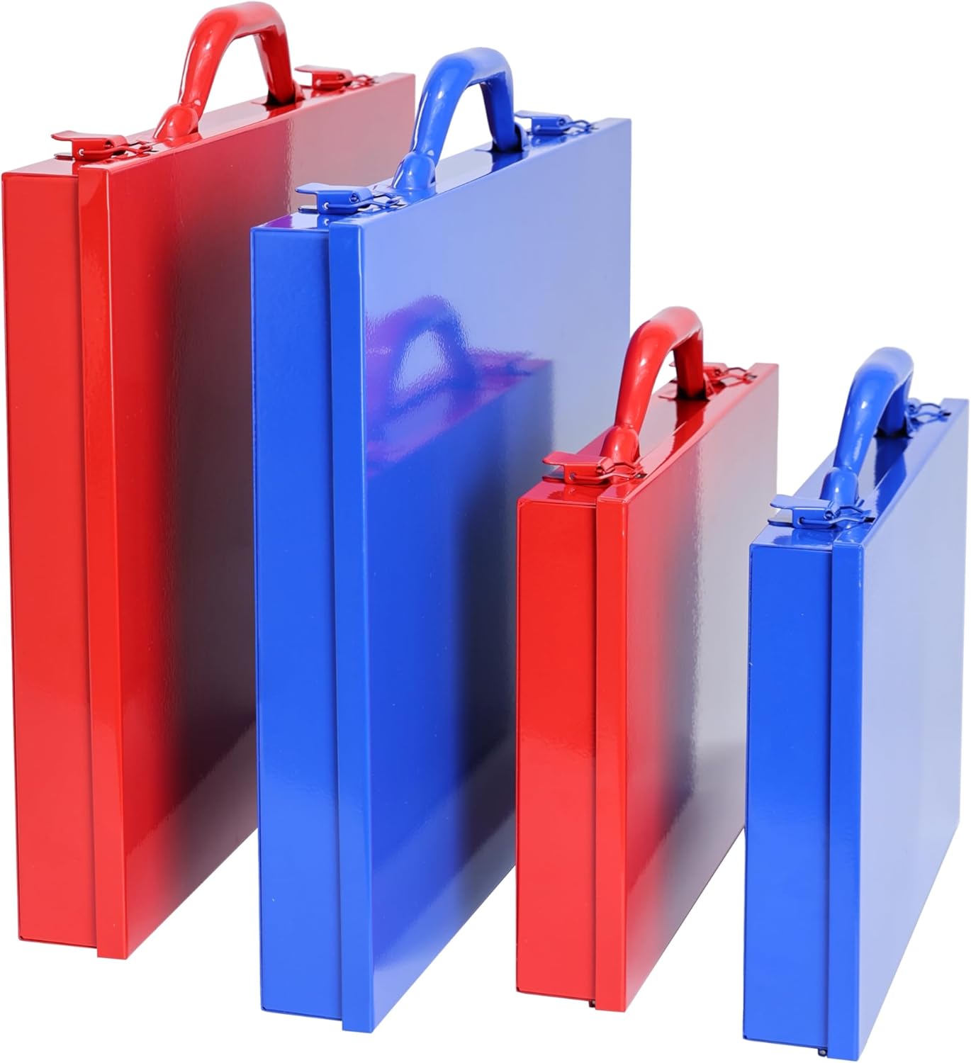 Metal Screw Organizer Box - Nut and Bolt Organizer and Storage with 20 Removable Color-Coded Compartments for Easy Sorting and Customization - High Strength Steel Tool Box in Blue