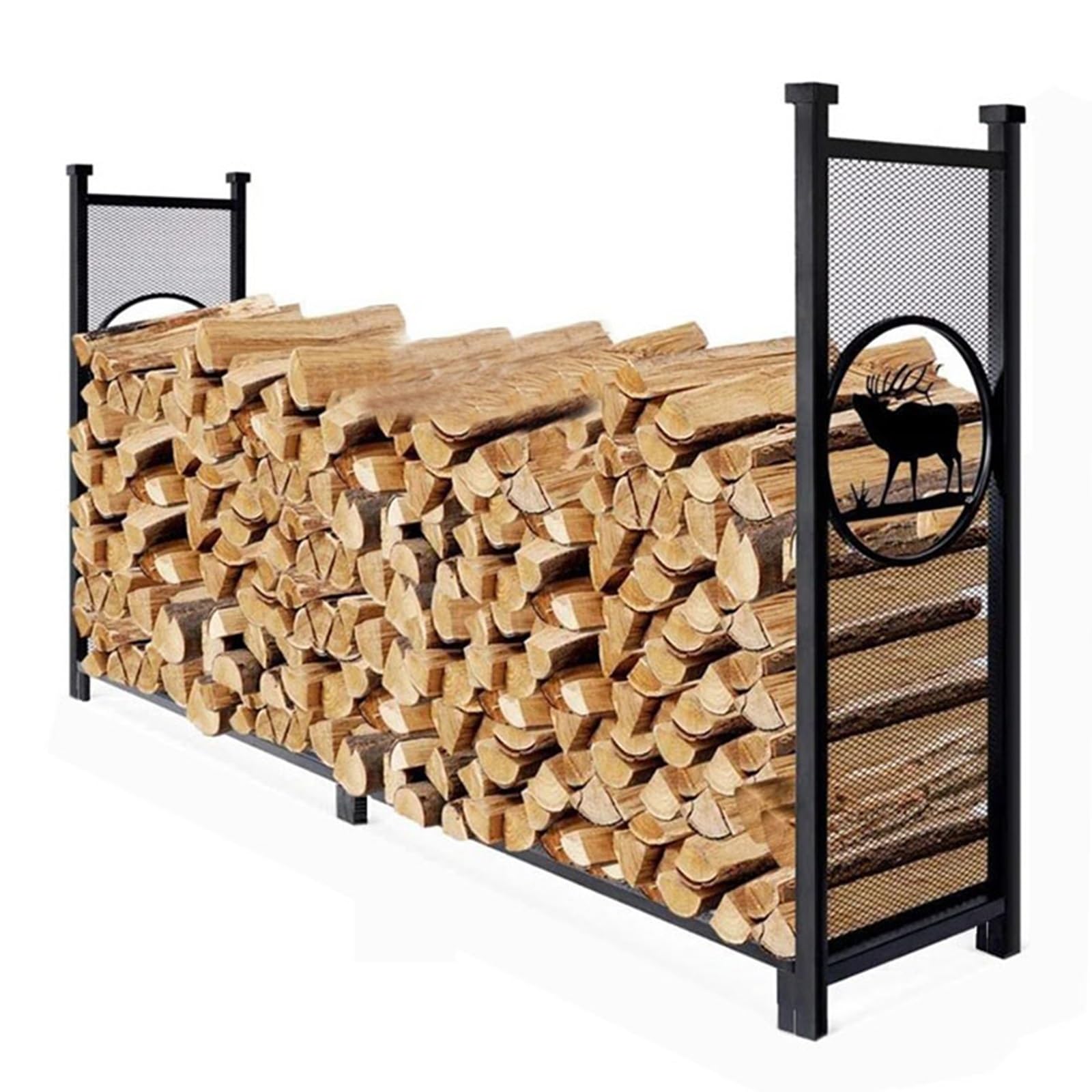 Support de bûches pour cheminée et foyer extérieur, le grand meuble en fer forgé de jardin