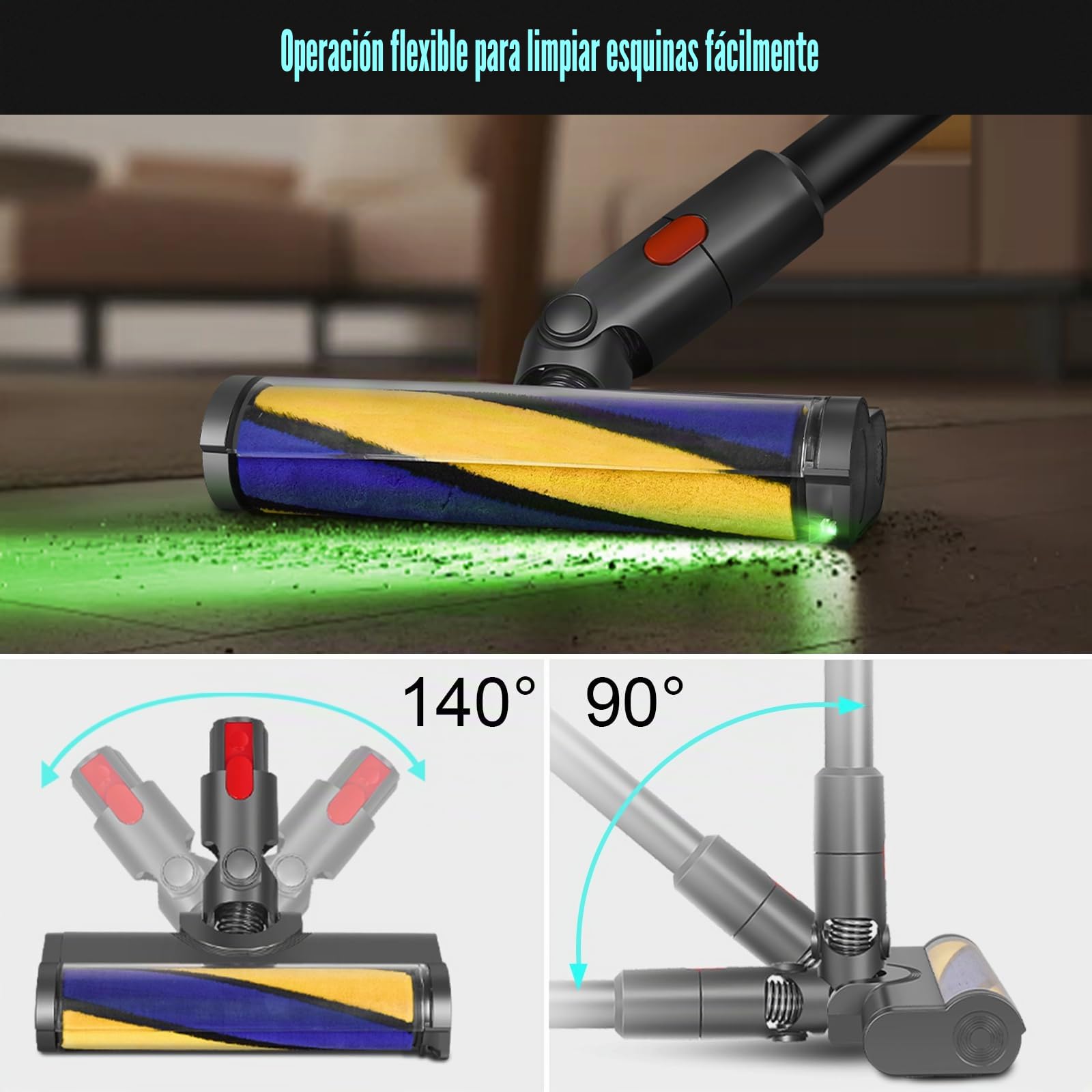 Cabezal de Cepillo para Dyson V7 V8 V10 V11 V15 SV10 SV12 SV14 SV15 Recambio Cepillo Accesorios para Alfombras Suelos Parquet