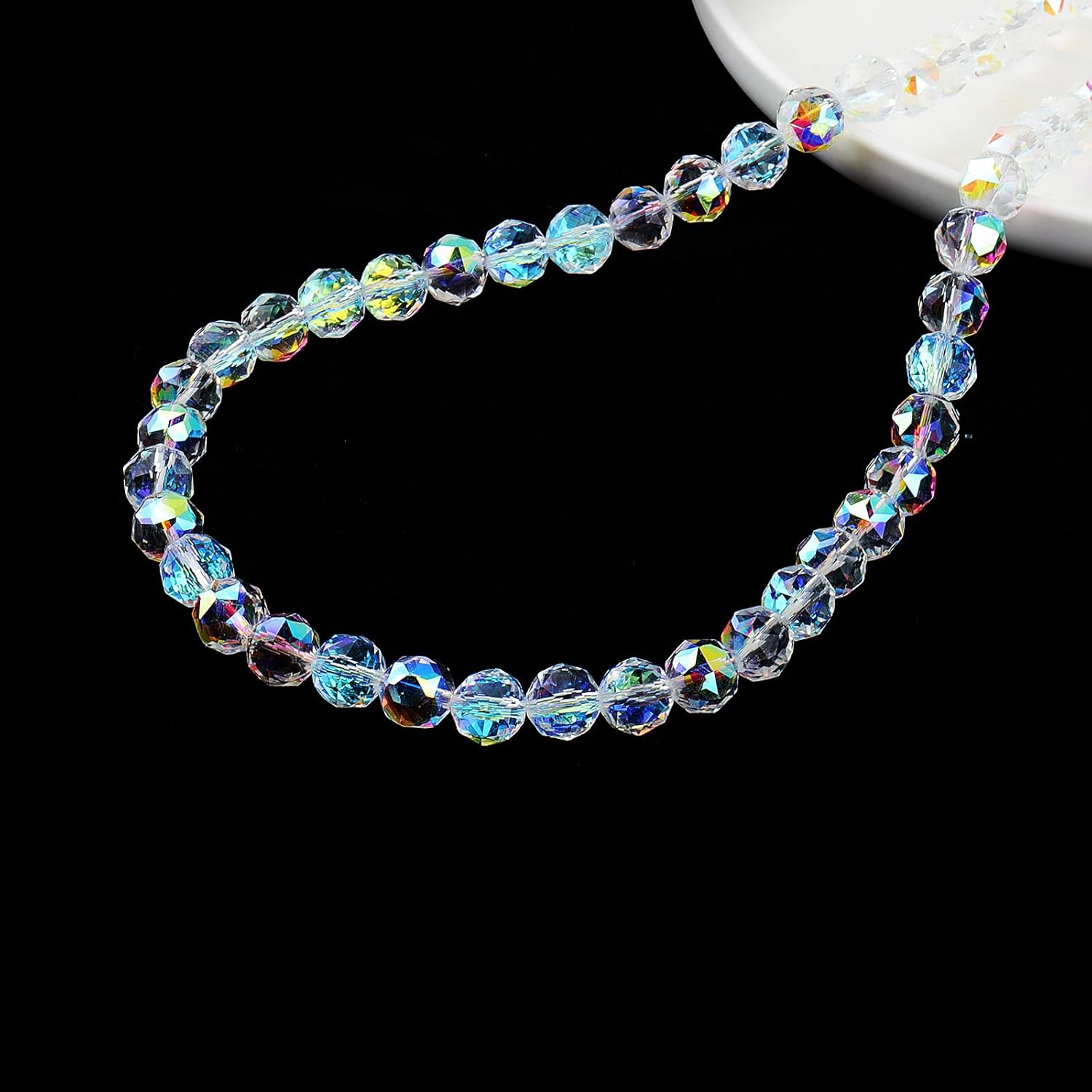 8mm Sparkle Crystal Beads for Jewelry Making - Faceted Round Loose Beads for Bracelets(65-72pcs, Crystal Paradise) - Image 3