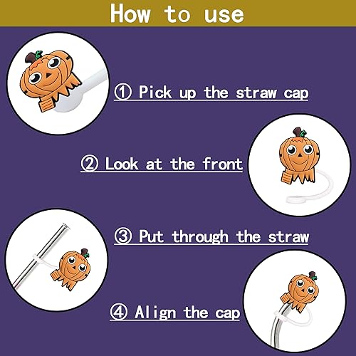 Miniatura 6 de Funda de paja con temática de verano, tapas de popote reutilizables para beber, tapas de pajitas de animales y frutas, a prueba de polvo, tapón