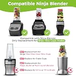 16oz Coupes de mélange avec des lids 6 Remplacement de la lame d'extraction de Fins pour Ninja 16oz Gobelets compatibles avec les mélangeurs Nurti Ninja BL660 BL663 BL663CO BL665Q BL740 BL770