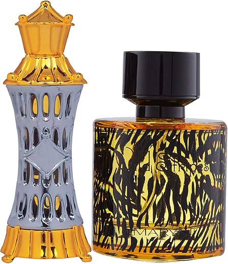 Ajmal Mizyaan Concentrated Perfume Oil Oriental Musky Alcohol-free Attar 14ml for Unisex and Maryaj Wild Stripes Eau De Parfum Aromatic Oriental Perfume 100ml for Men