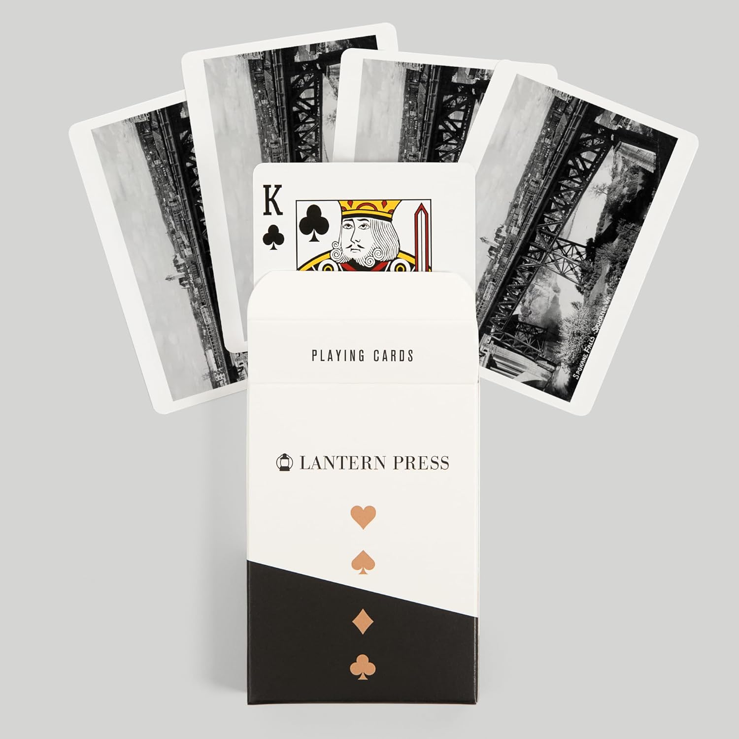 Lantern Press Spokane, Washington, View of Spokane Falls and Bridge, 52 Playing Cards for Adults, Poker Size Card Deck