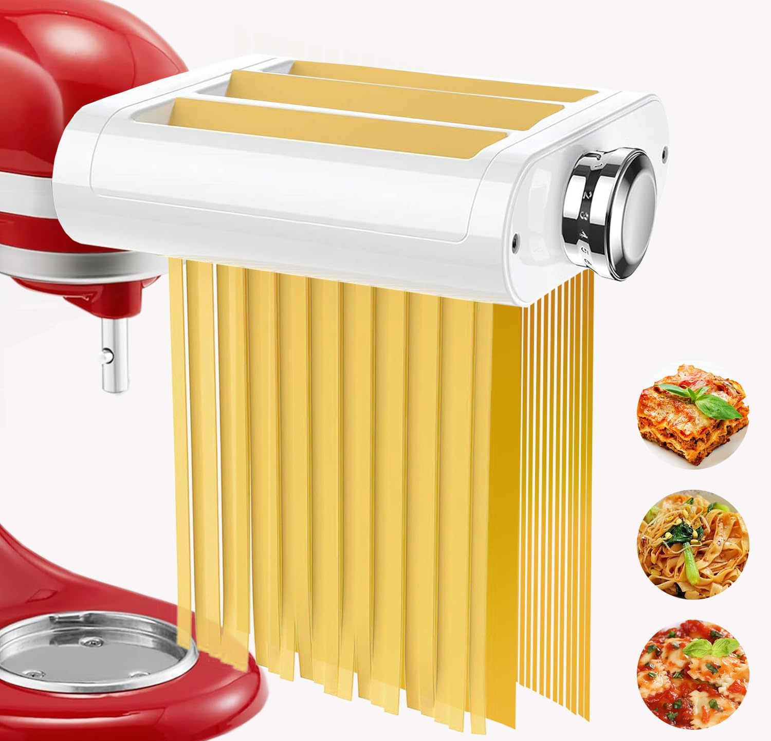 Nudelroller Set Für KitchenAid - 3-teiliges Pasta Set Mit Walzen & Schneider