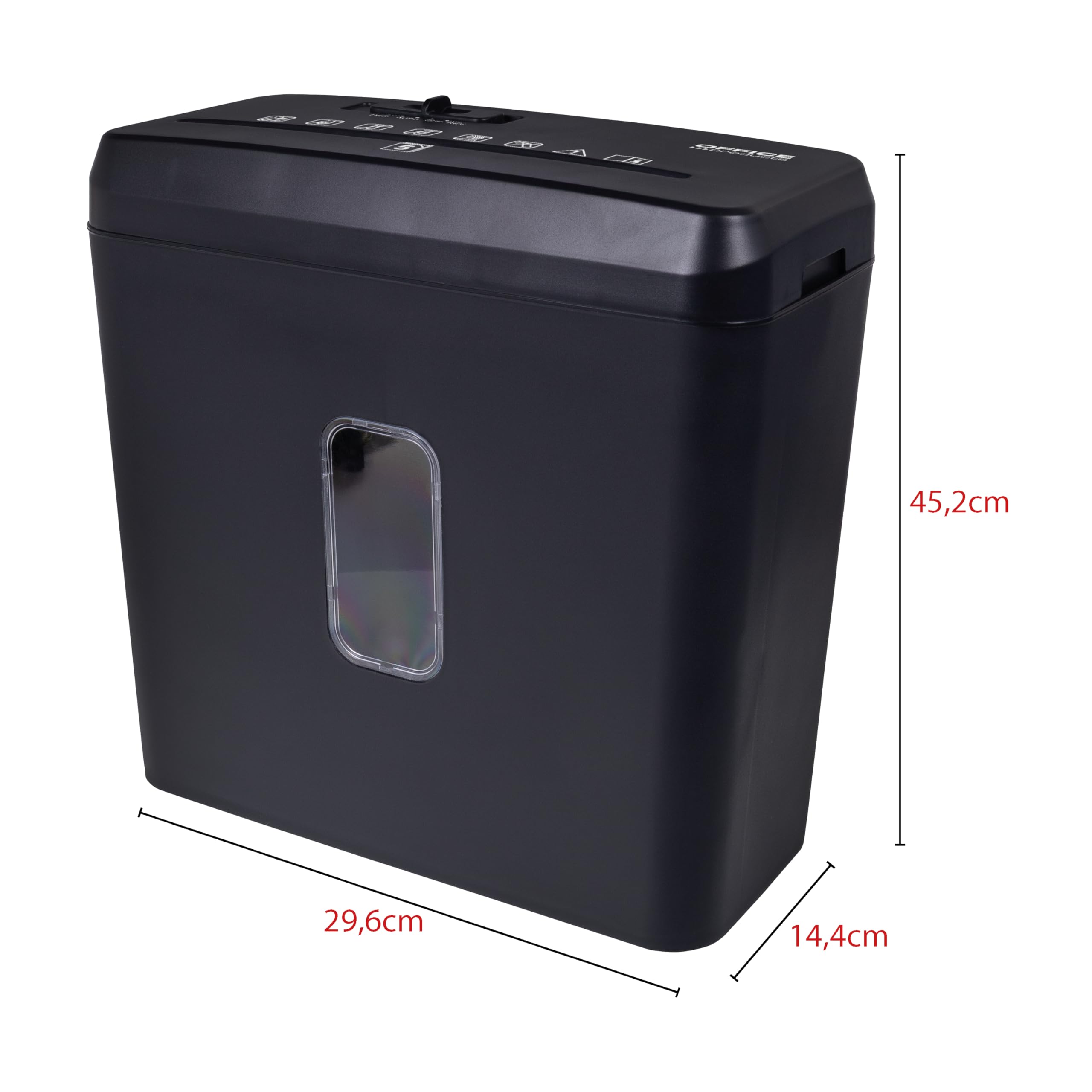 Office Products Destructora de Documentos/Partículas/Trituradora de Papel y Tarjetas/Puede triturar Tarjetas de crédito/hasta 5 Hojas A4/Cesta 8 l/Negra/para Oficina en casa