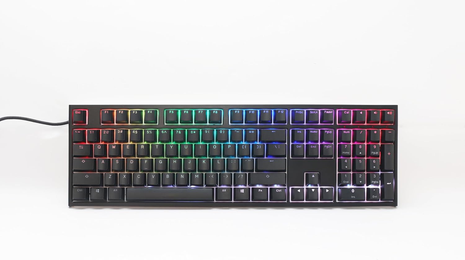 Ducky One 2 Pro 100% Mechanical Keyboard: Quack Mechanics Dampening, Cherry MX2A Red Switches, High-Density PBT Doubleshot Keycaps, RGB, US, Black Pudding